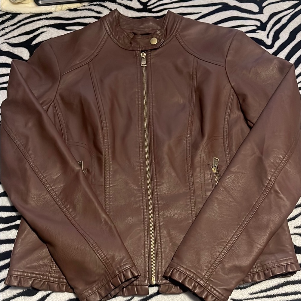 Baccini Women's Dark Brown Leather Jacket